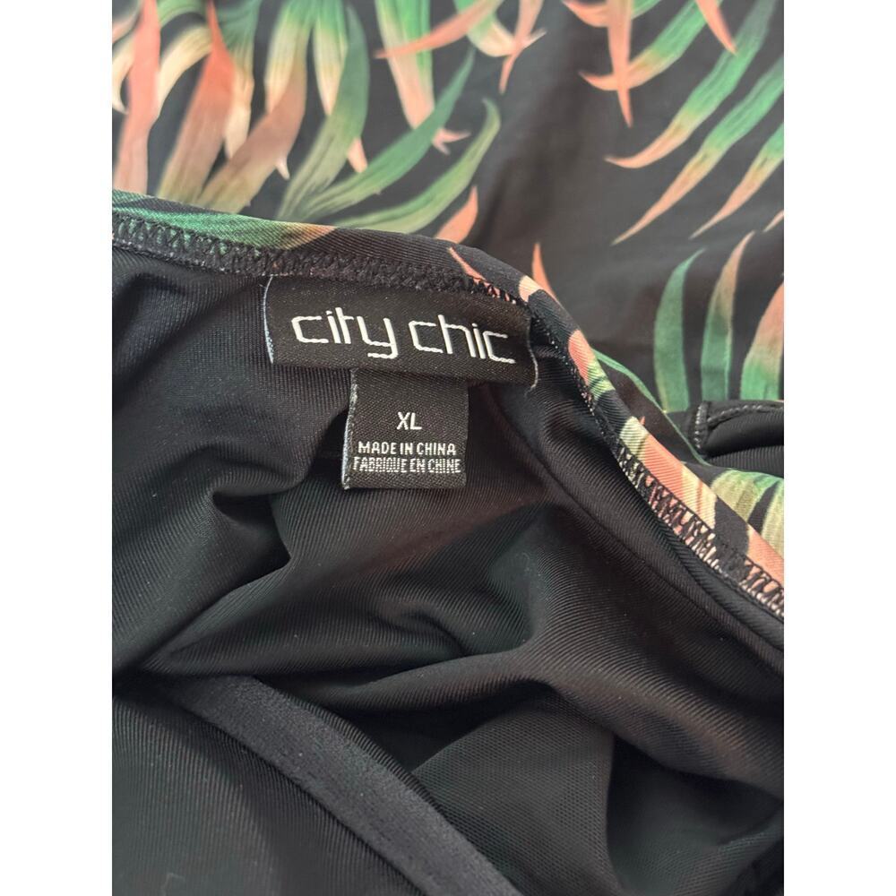 City Chic Black and Tropical One Piece Swimsuit Multi-color Size 22 - Picture 11 of 13